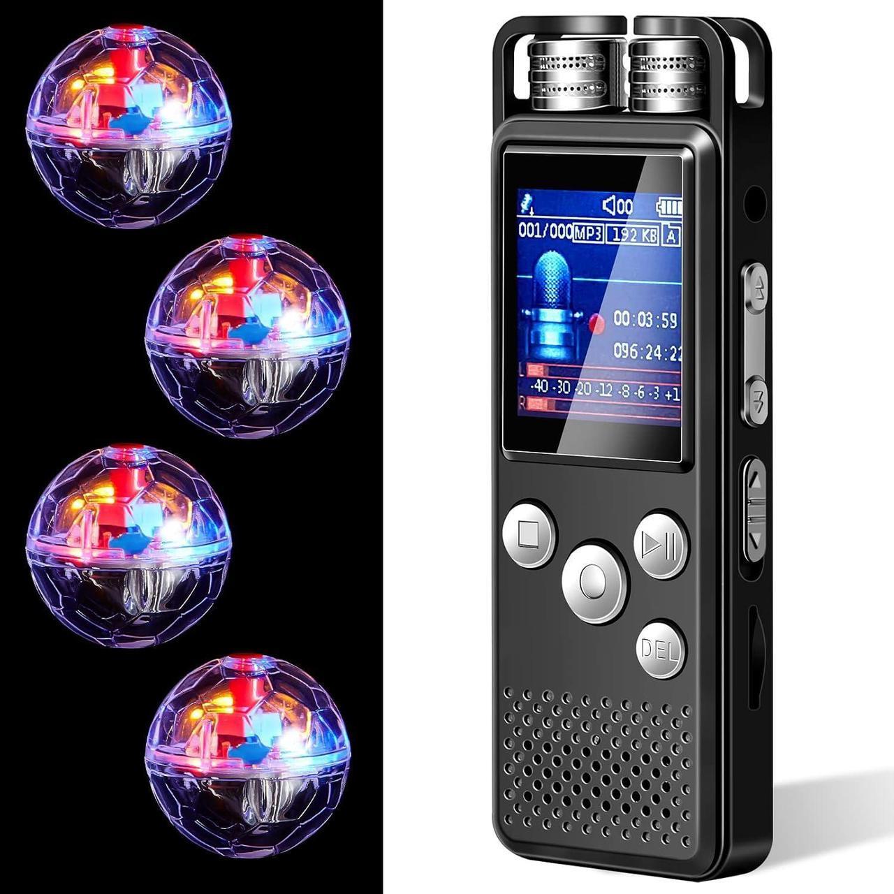 Main image of 5 Pcs Ghost Hunting Kit Includes Digital Voice Recorders with 4 LED Cat Balls Motion Activated Cat Ball Toy Voice Activated Recorder with Playback for Pet Cat Dog Animals (8 GB,Chic Style)