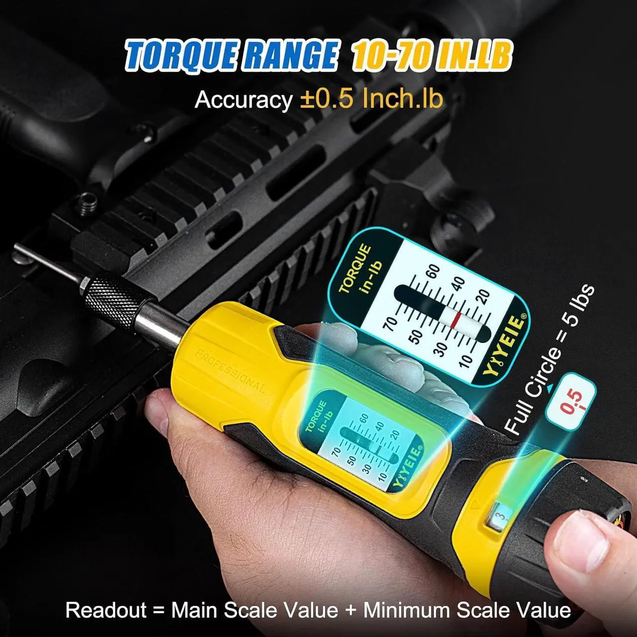 Alt view image 2 of 7 - 90Pcs Master Torque Screwdriver Set, 10-70 IN.LB, Inch Pound Torque Screw Driver with S2 Bits, Includes Flat, Hex, Torx, and Phillips Bits, T-BAR Ratchet Wrench, All in One Torque Tool Kit