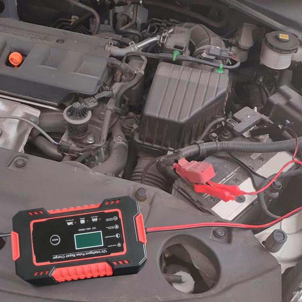 Alt view image 7 of 7 - Car Battery Charger, 12V-6A Automatic Battery Charger/Maintainer Smart Fully Trickle Charger for Cars, Motorcycles, SUVs, Engineering Vehicles, AGM/Gel Lead Acid Battery