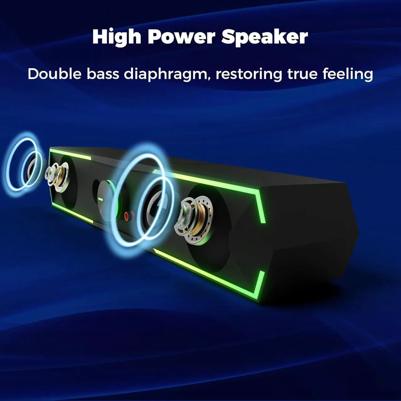 Alt view image 3 of 7 - Bluetooth Computer Speakers, Adjustable RGB PC Gaming Speakers with Enhanced Bass and Volume Control, Stereo USB Powered 3.5mm Aux Multimedia Speakers for Laptop/Desktop/Tablets/Phone