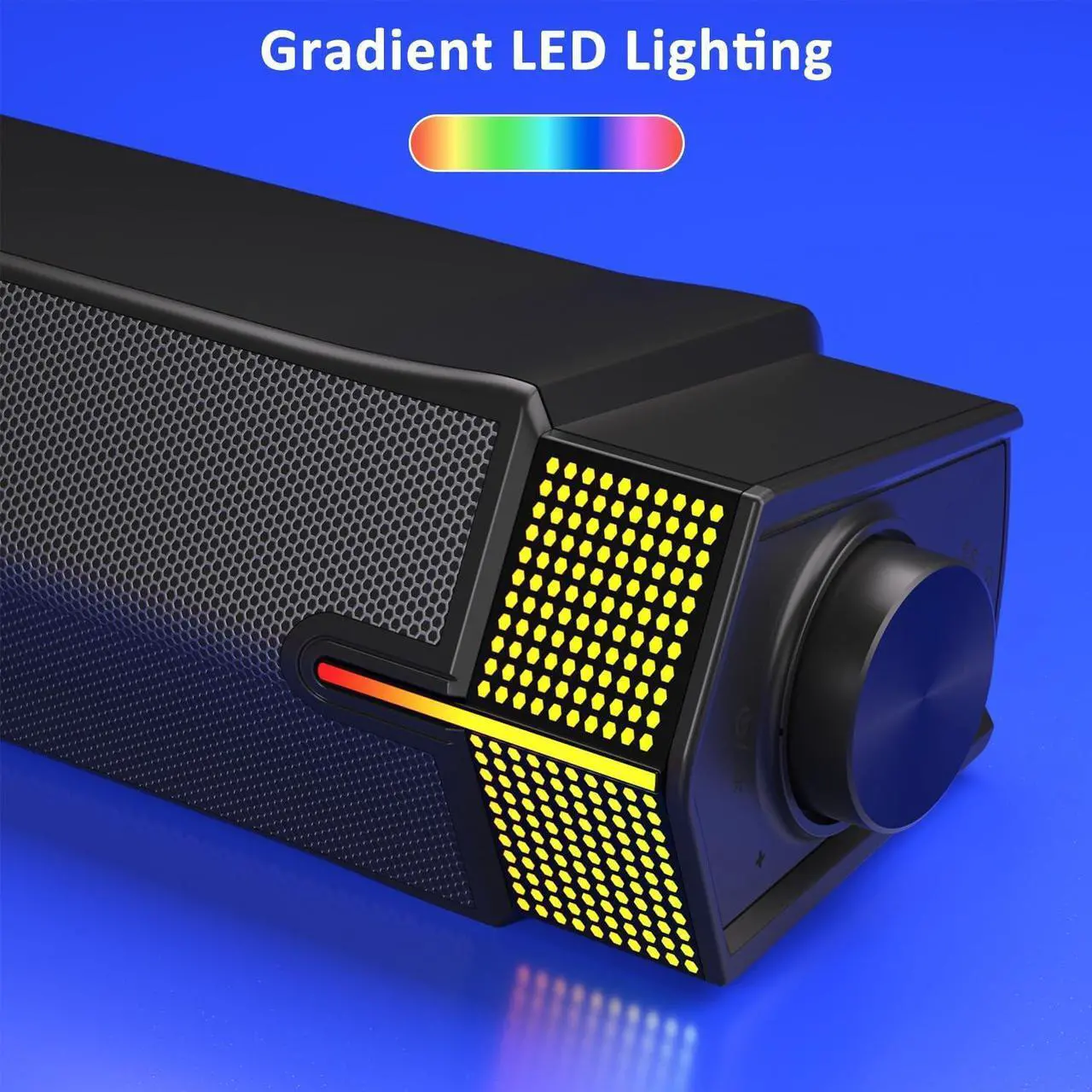 Alt view image 4 of 7 - M20 Bluetooth Computer Speakers for PC Desktop Monitor, Gaming PC Sound Bar - Wired USB-Powered, Superb Stereo Sound, with LED Lighting - Combine/Separate to Customize Your Desk
