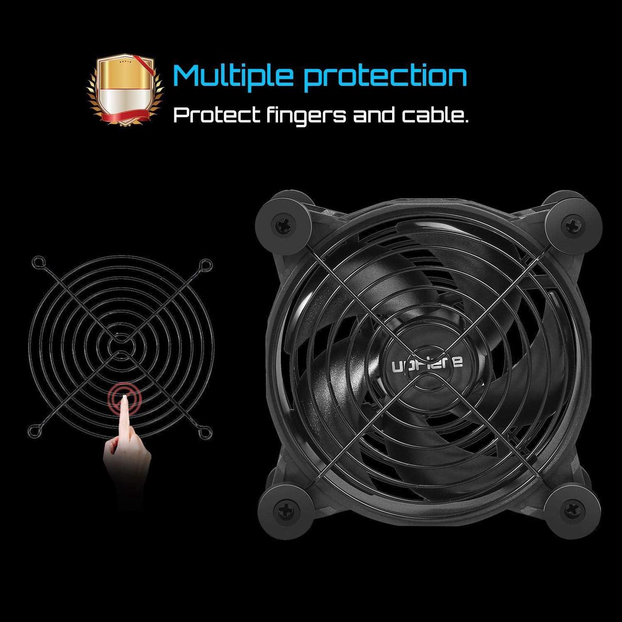 Alt view image 4 of 7 - USB Computer Fan Black,Dual 120mm Fan,Silent Fan for Computer Cases Computer Cabinet PlayStation Xbox Cooling