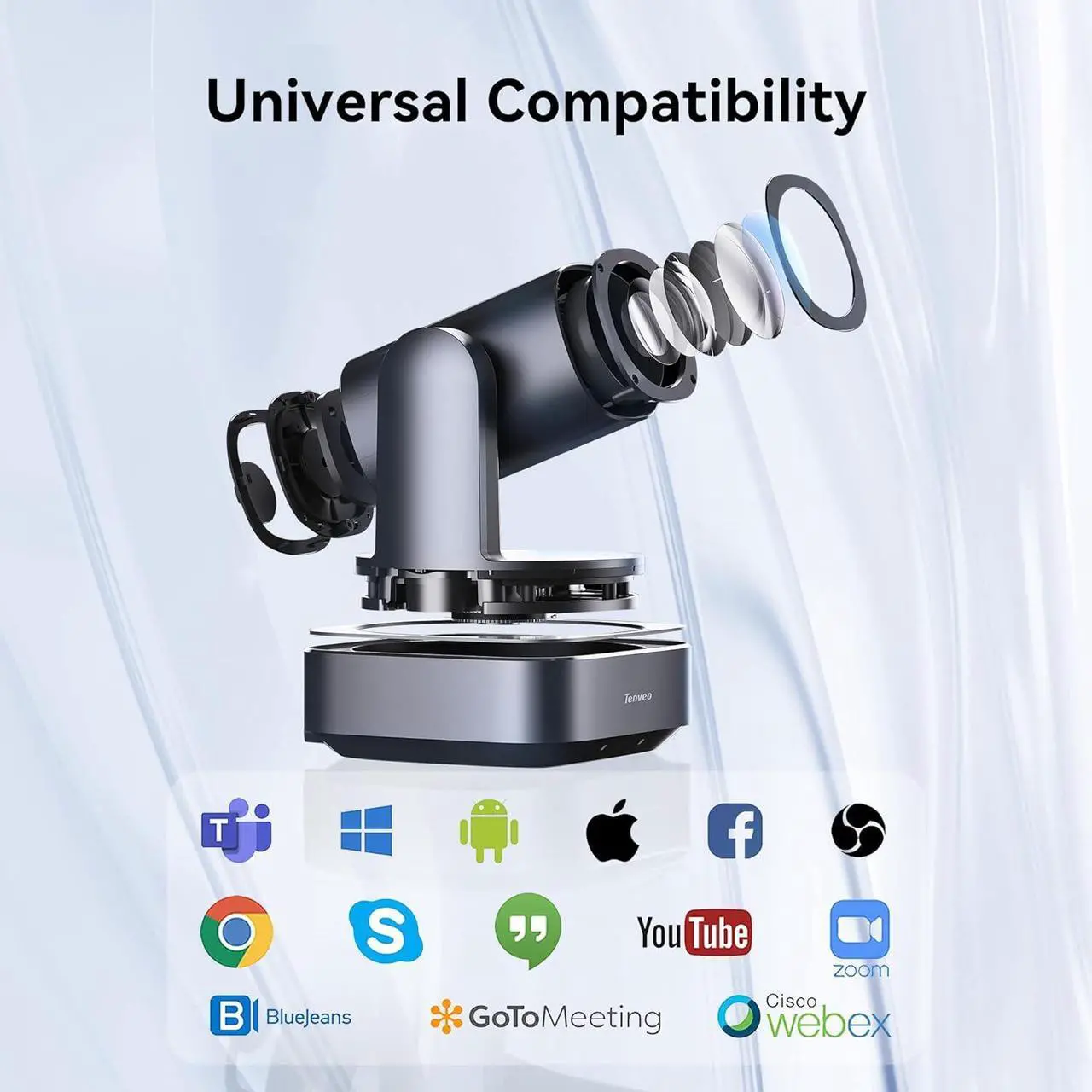 Alt view image 5 of 7 - PTZ Camera with 20X Optical Zoom Wide View Angle USB3.0/HDMI Works with Zoom Skype Teams FHD 1080P for Video Conference Red Dot Design Winner