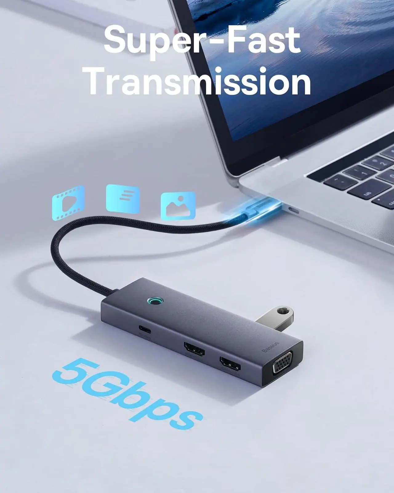 Alt view image 7 of 7 - Docking Station Dual Monitor, 7 in 1 Laptop Docking Station 3 Monitors, USB C HUB with 4K HDMI, VGA, 100W PD, 3 USB for iPhone 15/MacBook Laptop