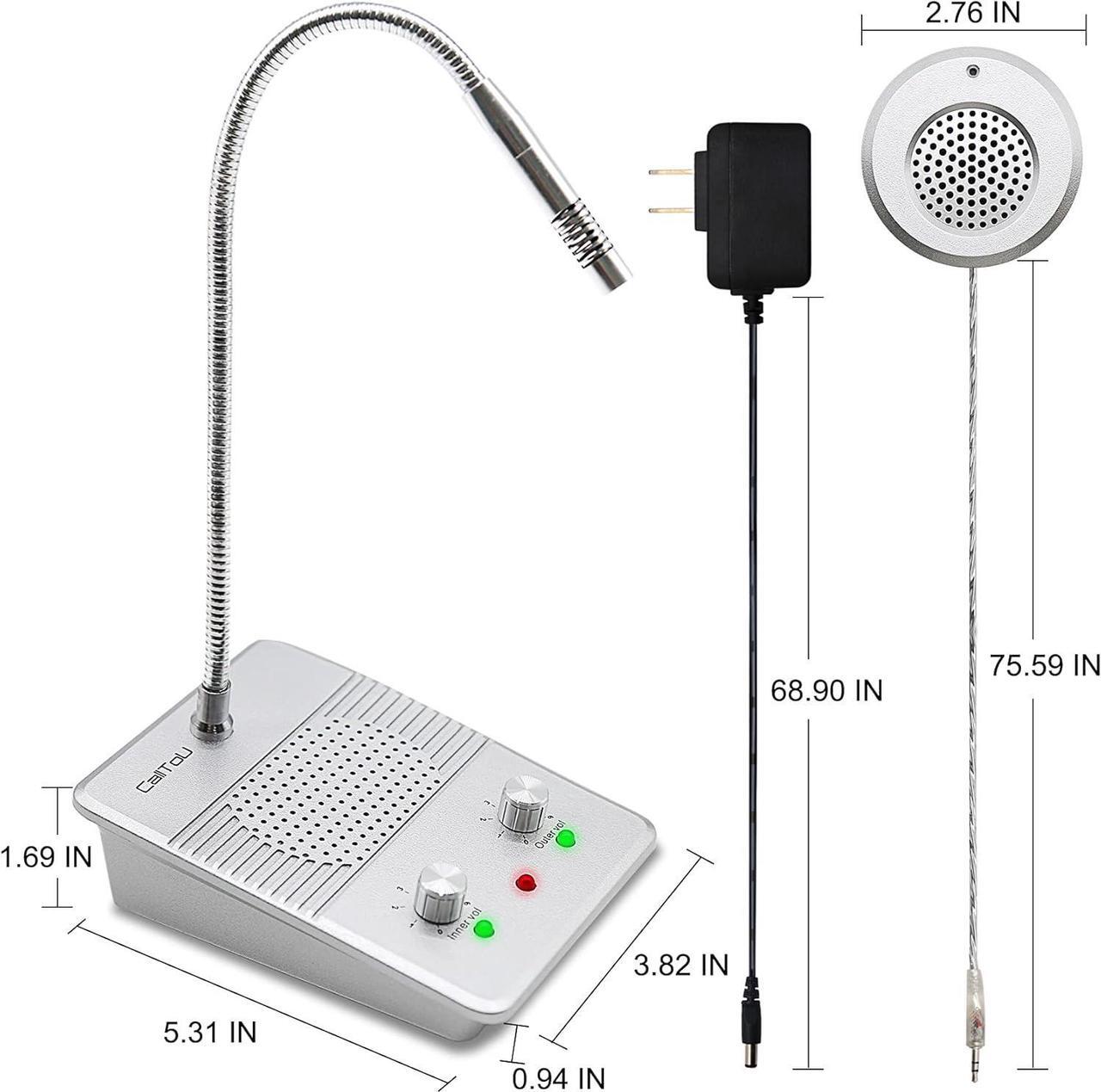 Main image of Window Speaker Intercom System,Anti-Interference Intercommunication Talk Through Glass Window,Intercom System for Business,Bank,Office,Hospital,Counter,Store,Station,Medical Center,White