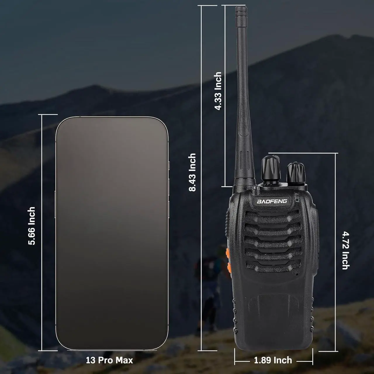 Alt view image 2 of 6 - Walkie Talkies 888S Rechargeable Long Range with Earpieces for Adults, 16 Channel Professional Radio Handheld Two Way Radios Li-ion Battery and Charger Included (6pack with 6earpiece)
