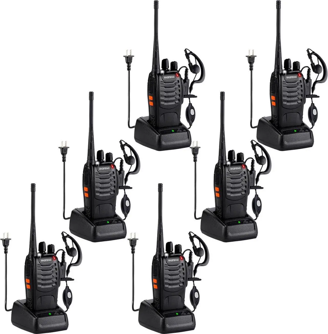 Main image of Walkie Talkies 888S Rechargeable Long Range with Earpieces for Adults, 16 Channel Professional Radio Handheld Two Way Radios Li-ion Battery and Charger Included (6pack with 6earpiece)