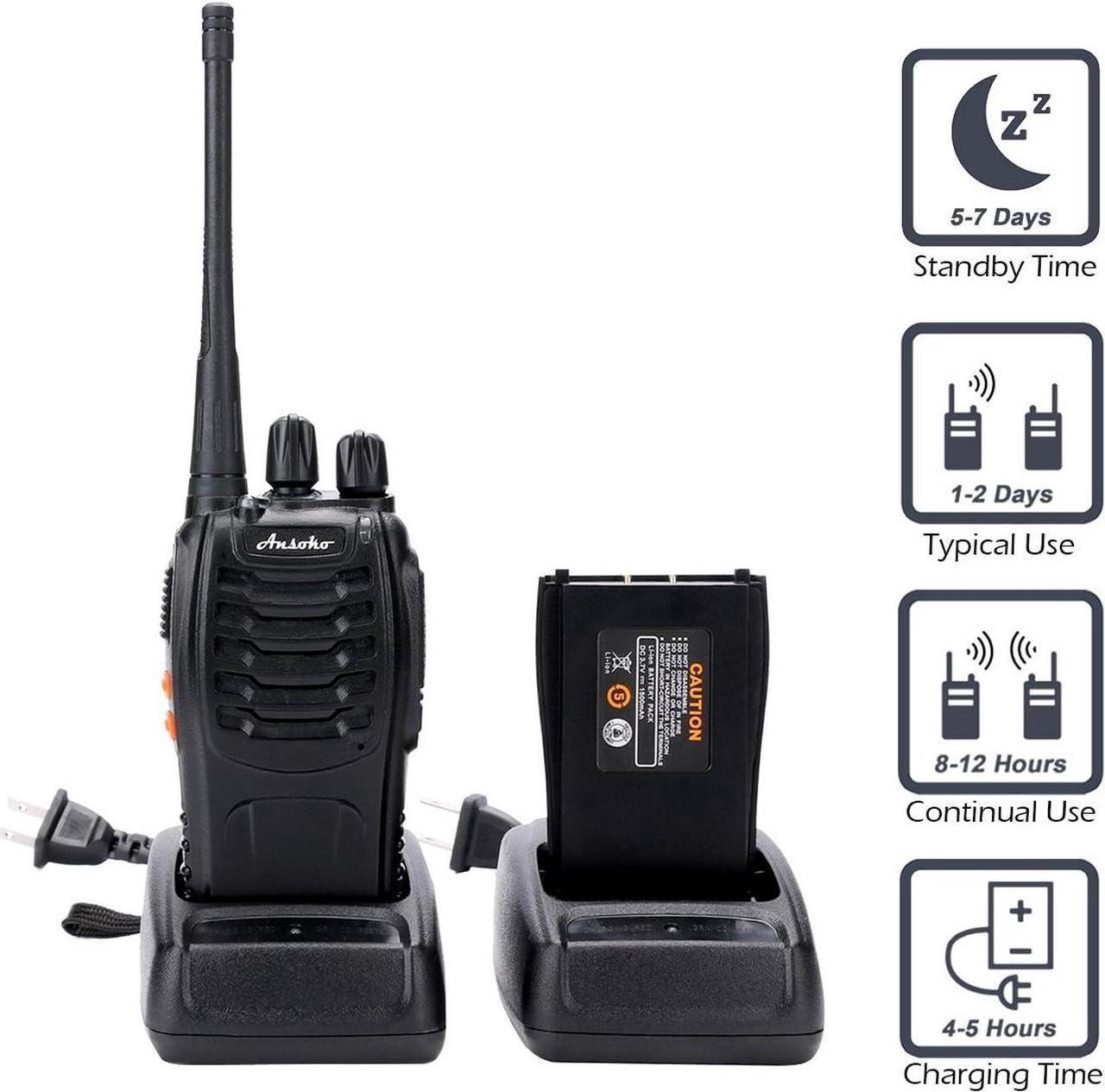 Alt view image 7 of 7 - 20 Pack Walkie talkies Long Range with Earpiece Rechargeable UHF 2 Way Radio 16-Channel for Outdoor Warehouse Factory Security Com Travel etc.(Pack of 20)