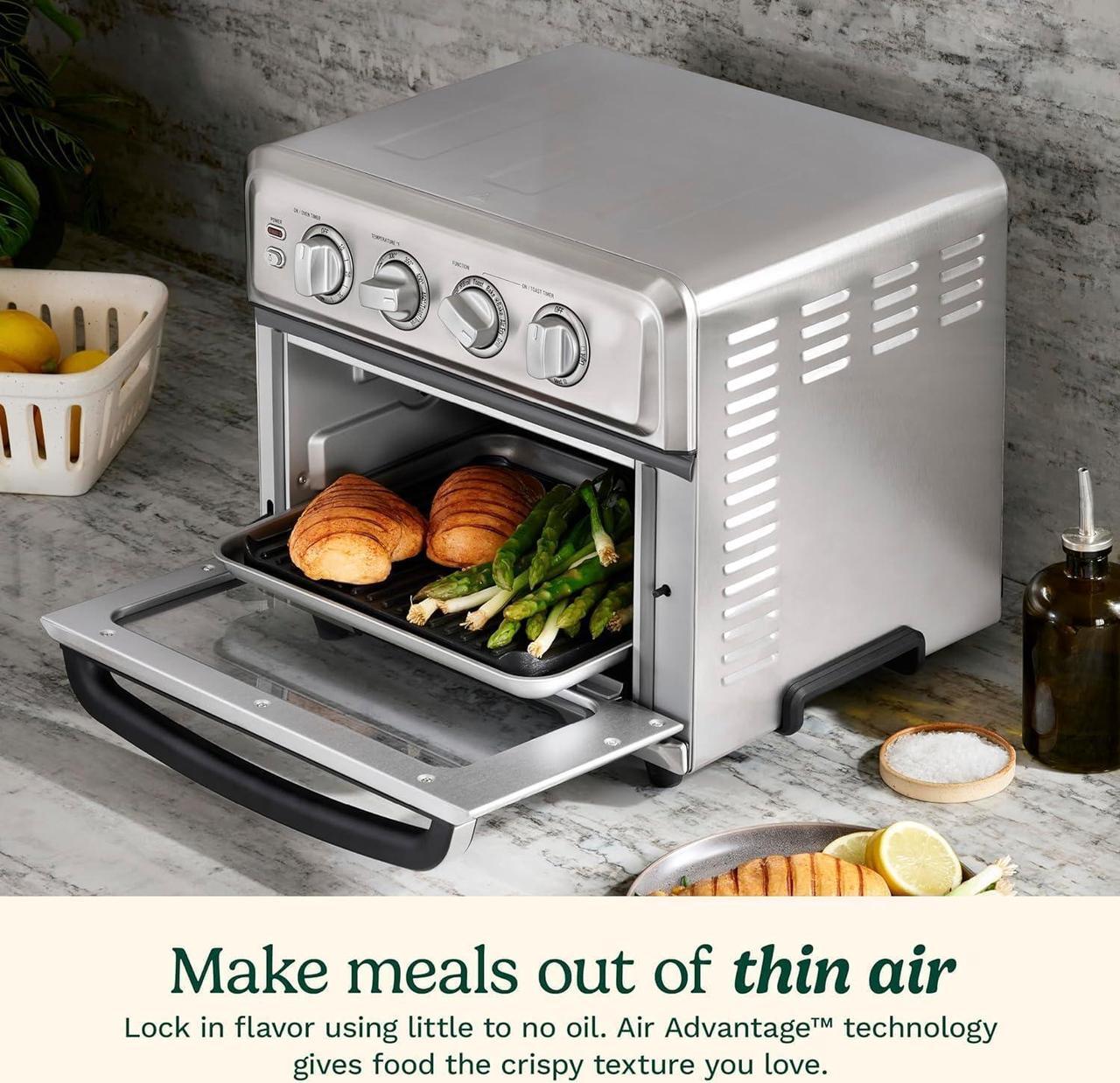 Alt view image 4 of 7 - Cuisinart Air Fryer + Convection Toaster Oven, 8-1 Oven with Bake, Grill, Broil & Warm Options, Stainless Steel, TOA-70