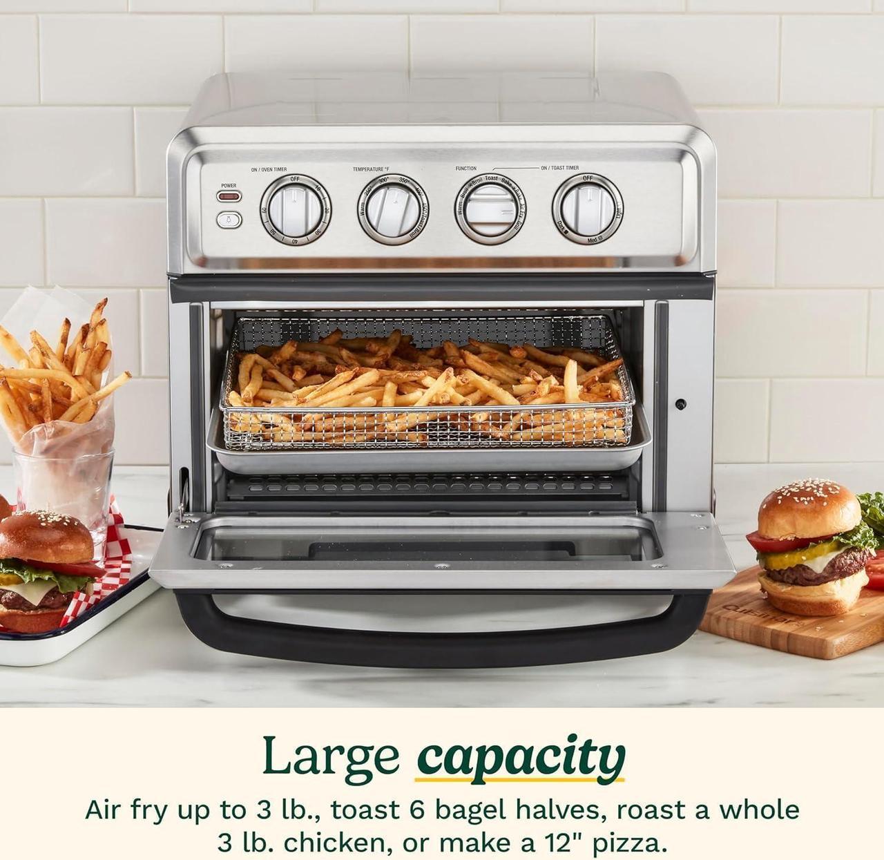 Alt view image 3 of 7 - Cuisinart Air Fryer + Convection Toaster Oven, 8-1 Oven with Bake, Grill, Broil & Warm Options, Stainless Steel, TOA-70