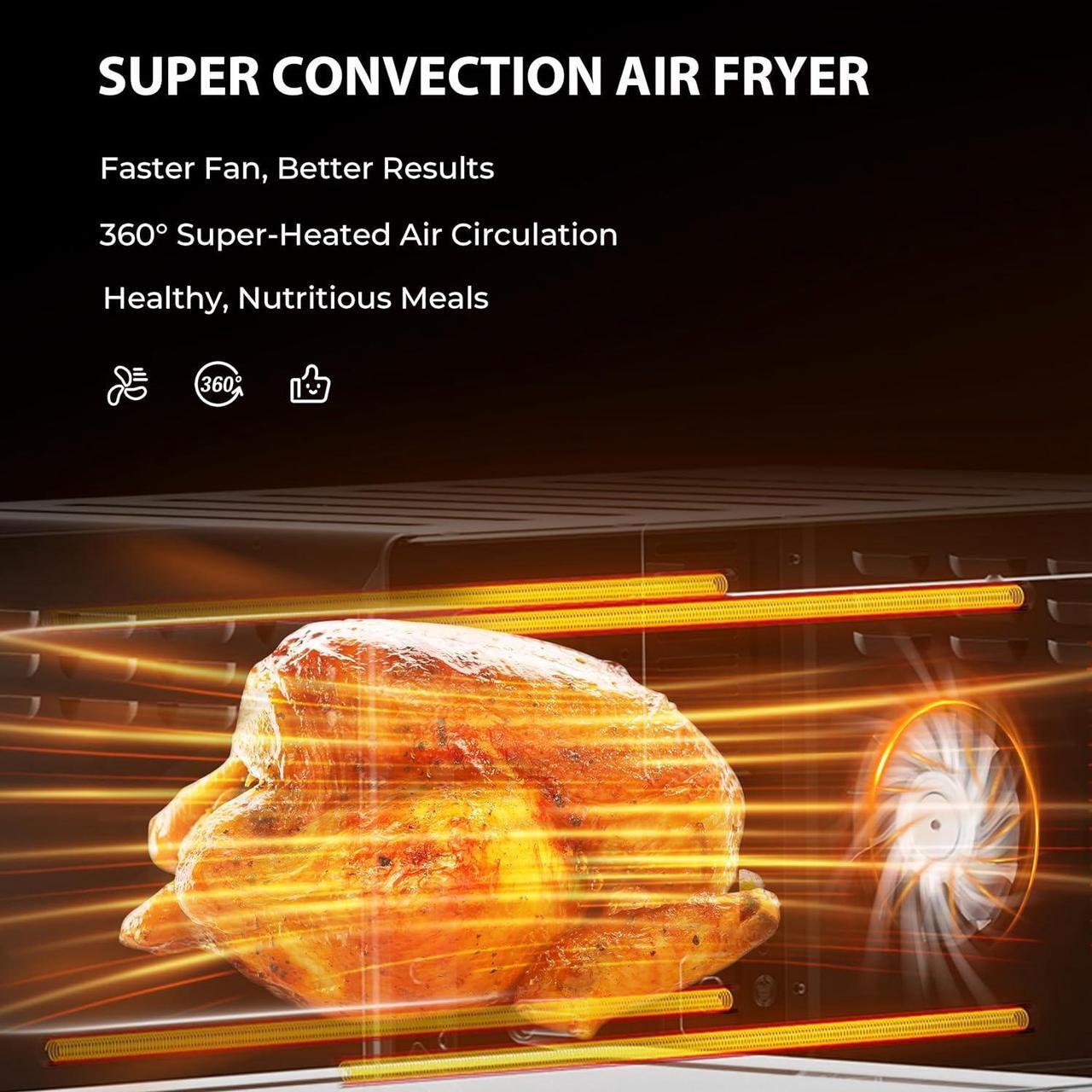 Alt view image 3 of 7 - Nuwave Bravo Pro Smart Air Fryer Toaster Oven Combo, Airfryer Convection Oven Countertop, 12-in-1 Functions with Quicker & Even Crisp Technology, 1800W, 50-450°F, PFAS-Free, 21QT, Cinnamon
