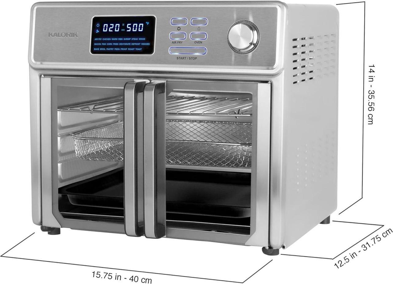 Alt view image 5 of 7 - Kalorik MAXX® Digital Air Fryer Oven, 26 Quart, 10-in-1 Countertop Toaster Oven & Air Fryer Combo-21 Presets up to 500 degrees, Includes 9 Accessories & Cookbook