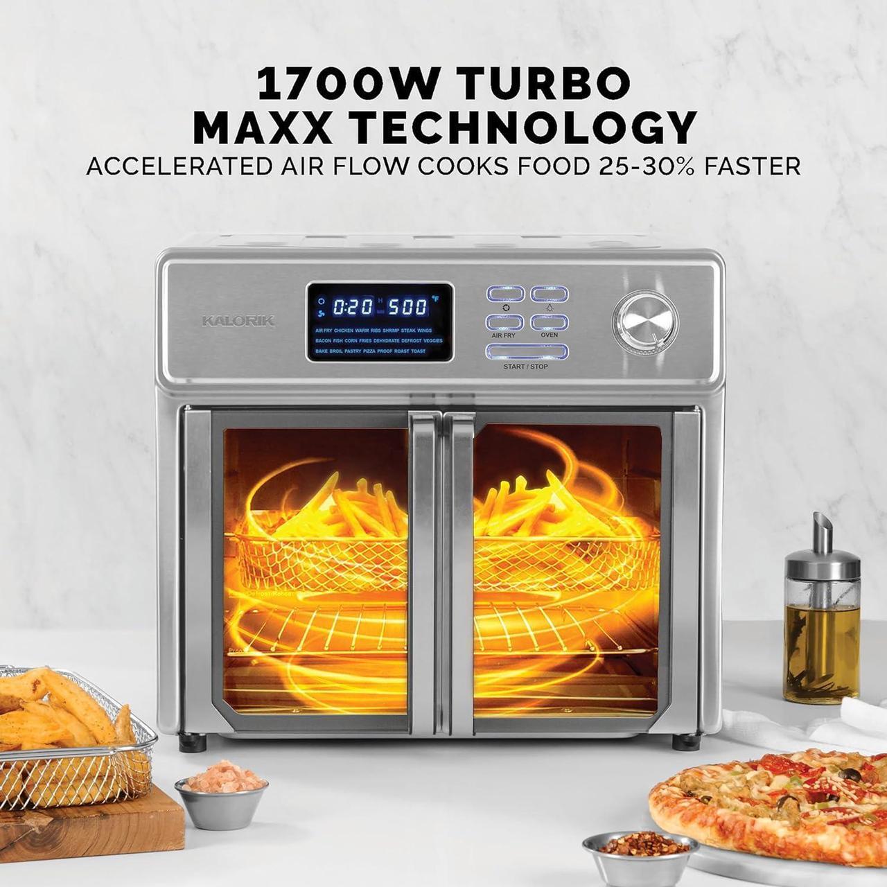 Alt view image 2 of 7 - Kalorik MAXX® Digital Air Fryer Oven, 26 Quart, 10-in-1 Countertop Toaster Oven & Air Fryer Combo-21 Presets up to 500 degrees, Includes 9 Accessories & Cookbook