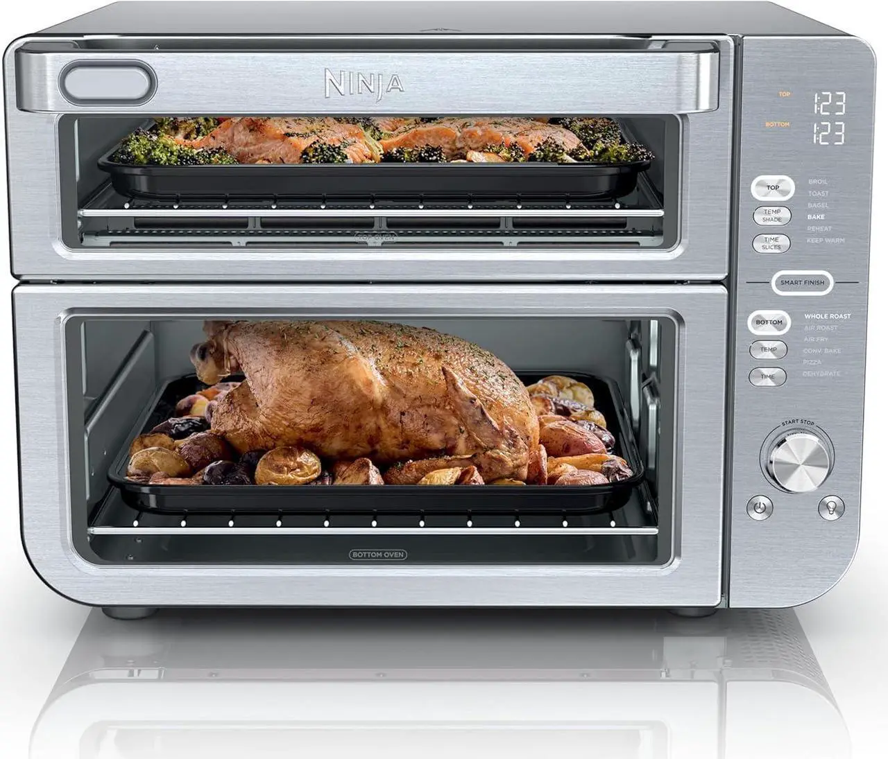Main image of Ninja Double Stack XL Countertop Oven & Air Fryer, 12-in-1, Flexdoor, FlavorSeal, SMART FINISH with DualZone Technology, Countertop Oven, Air Fryer, Bake, Broil, Reheat, Pizza, Stainless Steel, DCT601
