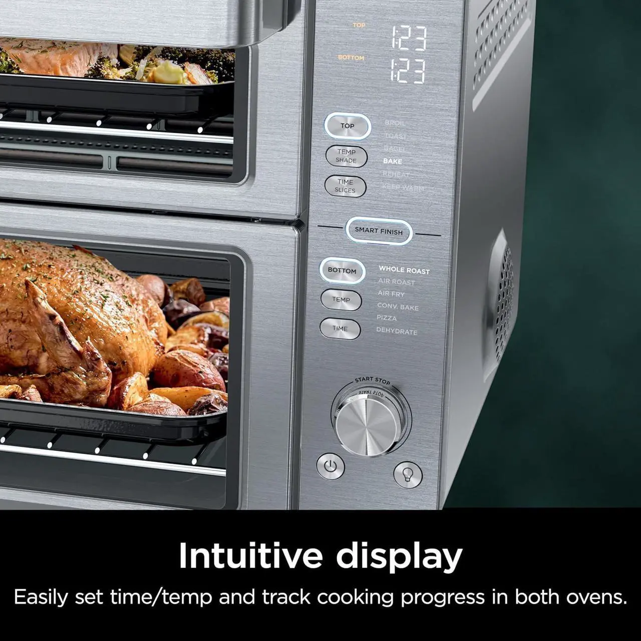 Alt view image 7 of 7 - Ninja Double Stack XL Countertop Oven & Air Fryer, 12-in-1, Flexdoor, FlavorSeal, SMART FINISH with DualZone Technology, Countertop Oven, Air Fryer, Bake, Broil, Reheat, Pizza, Stainless Steel, DCT601