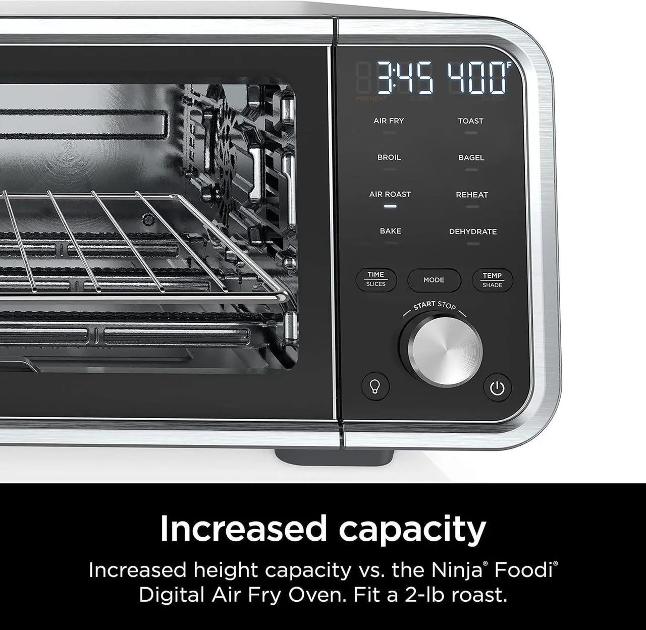 Alt view image 6 of 7 - Ninja SP201 Digital Air Fry Pro Countertop 8-in-1 Oven with Extended Height, XL Capacity, Flip Up & Away Capability for Storage Space, with Air Fry Basket, Wire Rack & Crumb Tray, Silver