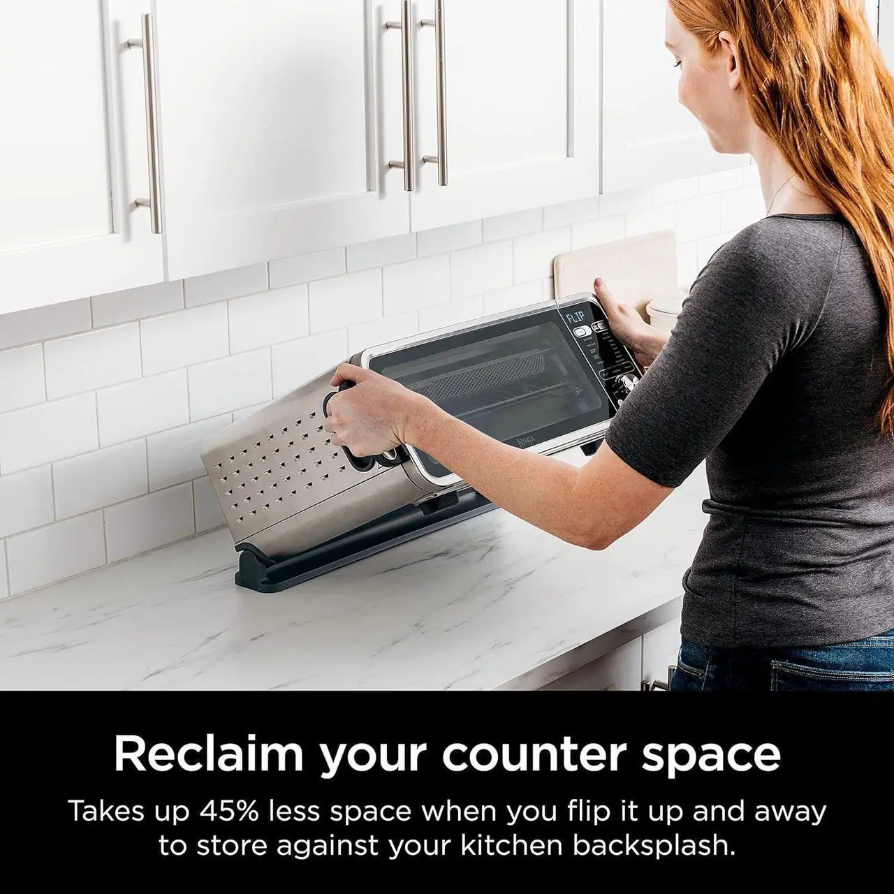 Alt view image 5 of 7 - Ninja, Toaster Oven, Air Fryer, Thermometer, Toaster Oven Air Fryer Combo, Stainless Steel, Quick meals, Fries, Frozen Food, Air Fry, Dehydrate, Reheat, 13-in-1,Less Oil, Flip Away Oven, Foodi, SP351