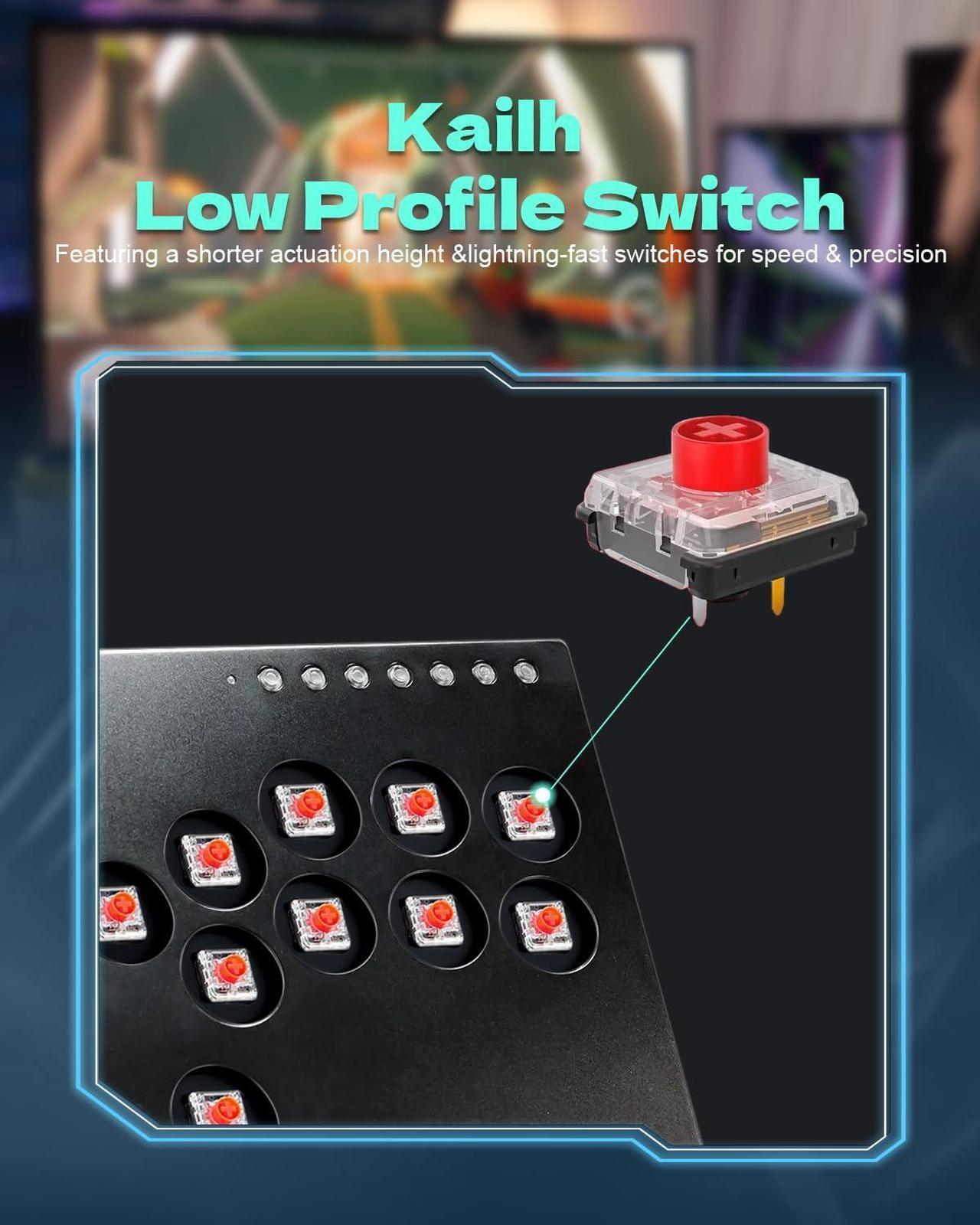 Alt view image 6 of 7 - Haute42 All Metal Arcade Stick M16, All-Button Arcade Controller for Switch, PC, PS4, PS3, Steam Deck, Arcade Fight Stick Joystick with Turbo & Custom RGB, Supports Hot-Swap & SOCD