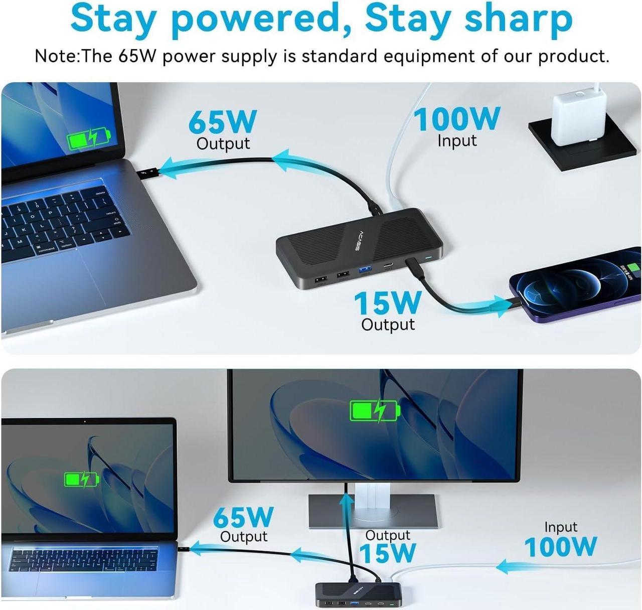 Alt view image 7 of 7 - Thunderbolt 4 Dock - with DP Port, PD 100W, 40Gb/s Thunderbolt 4, USB C/A, Laptop Docking Station Dual Monitor Single 8K or Dual 6K Display for Windows and Mac, Works with Thunderbolt 3/4