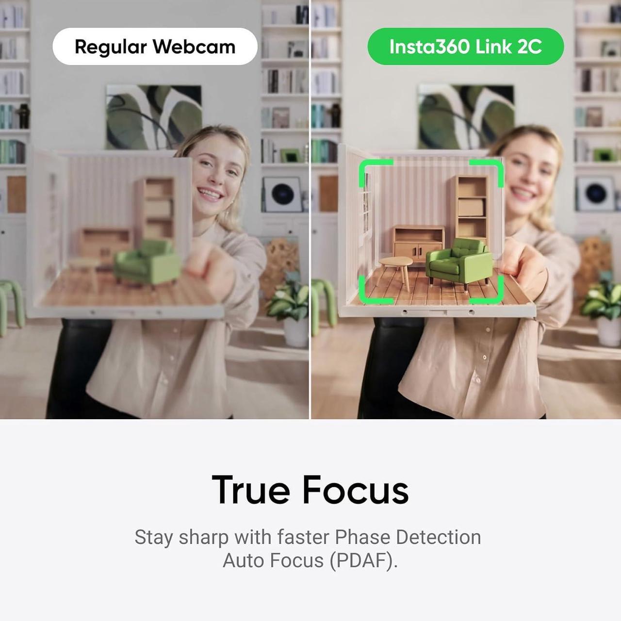 Alt view image 7 of 7 - Insta360 Link 2C - 4K Webcam for PC/Mac, 1/2" Sensor, Auto Framing, HDR, AI Noise-Canceling Mic, Gesture Control for Streaming, Video Calls, Gaming, Works with Zoom, Teams, Twitch & More