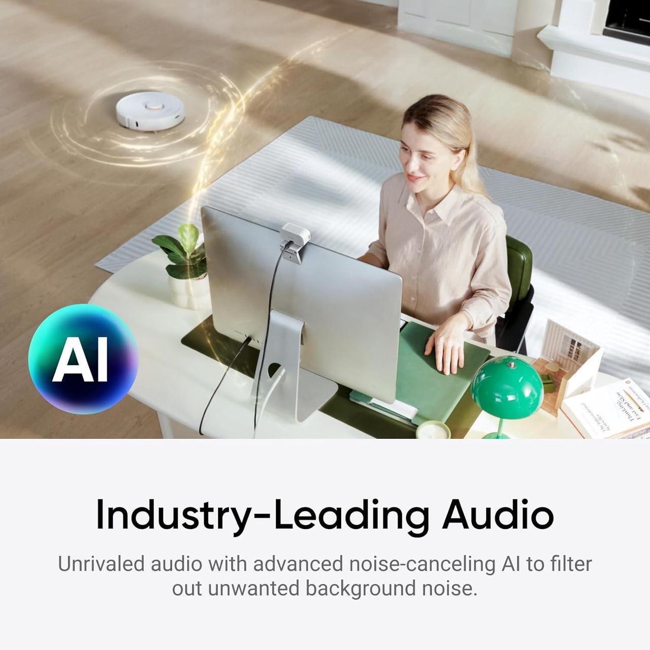 Alt view image 6 of 7 - Insta360 Link 2C - 4K Webcam for PC/Mac, 1/2" Sensor, Auto Framing, HDR, AI Noise-Canceling Mic, Gesture Control for Streaming, Video Calls, Gaming, Works with Zoom, Teams, Twitch & More