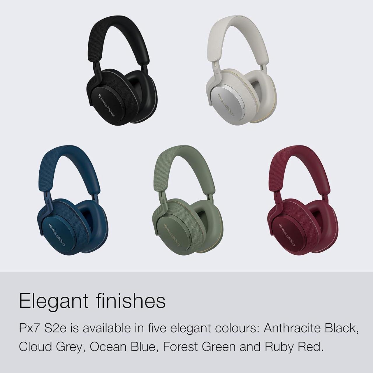Alt view image 6 of 6 - Bowers & Wilkins Px7 S2e Over-Ear Headphones - Enhanced Noise Cancellation & Transparency Mode, Crystal-Clear Calls, Bluetooth, 30-Hour Playback, Forest Green