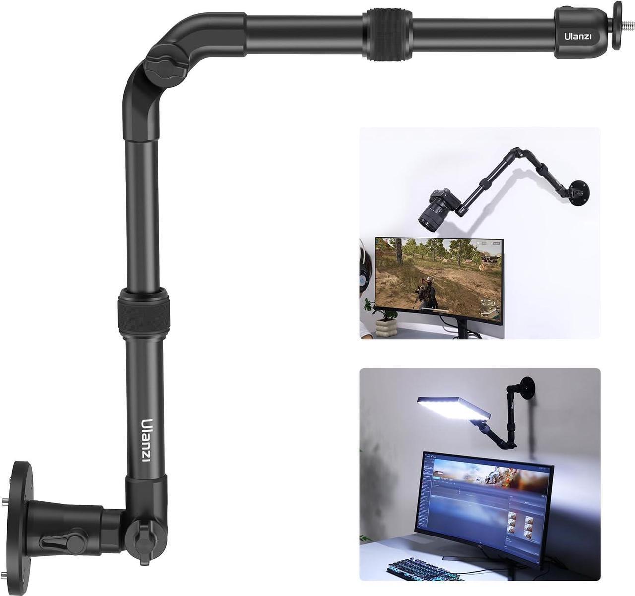 Main image of ZJ04 Magic Arm Camera Wall Mount Overhead Mount, 70cm/27.6inch Aluminum Adjustable Articulating Arm w 1/4" Ball Head for Cameras DSLR Lights Mount for Live Streaming/Photo Video Shooting