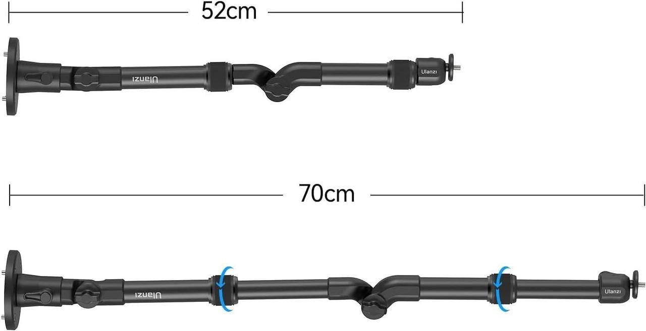 Alt view image 7 of 7 - ZJ04 Magic Arm Camera Wall Mount Overhead Mount, 70cm/27.6inch Aluminum Adjustable Articulating Arm w 1/4" Ball Head for Cameras DSLR Lights Mount for Live Streaming/Photo Video Shooting