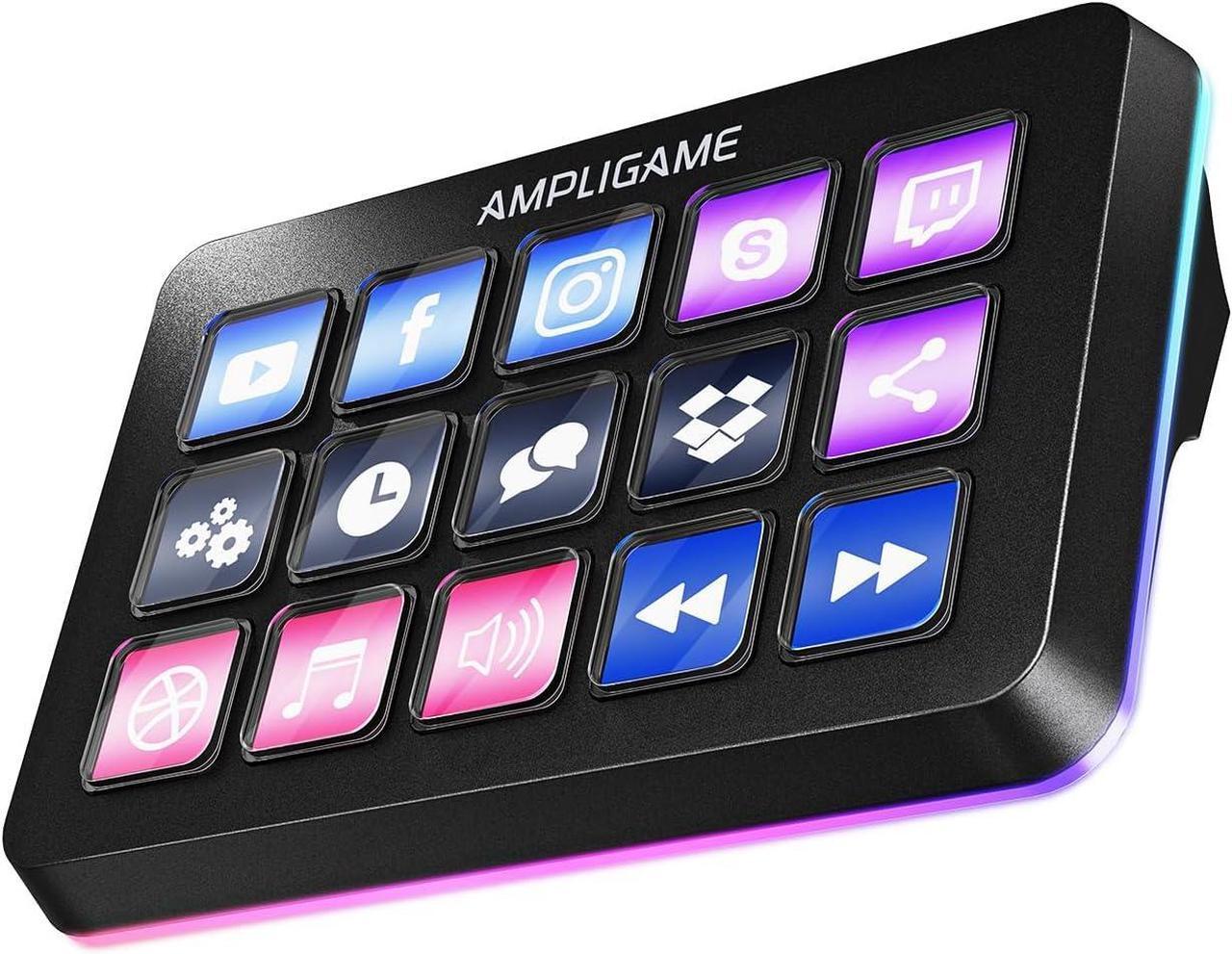 Main image of Stream Controller with 15 Macro Keys, Streaming Keyboard with Trigger Actions in OBS/Twitch/YouTube/Streamlabs, Shortcut Buttons Keypad Works with Mac and PC