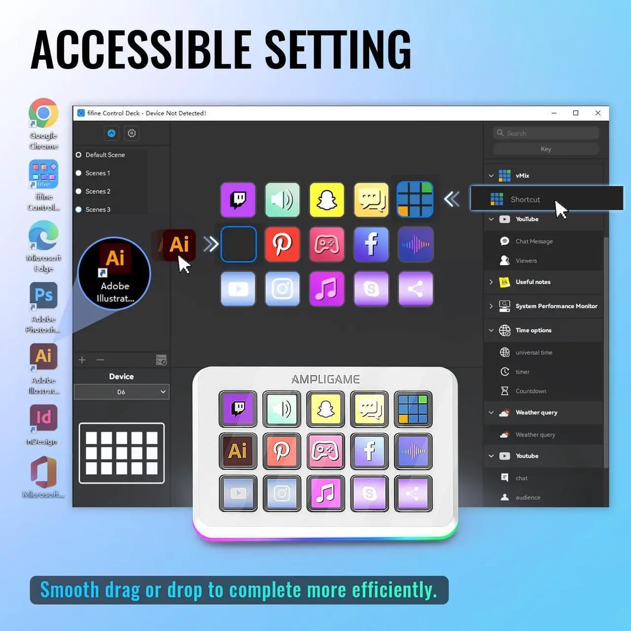 Alt view image 5 of 7 - Stream Controller with 15 Macro Keys, Streaming Keyboard with Trigger Actions in OBS/Twitch/YouTube/Streamlabs, Shortcut Buttons Keypad Works with Mac and PC White