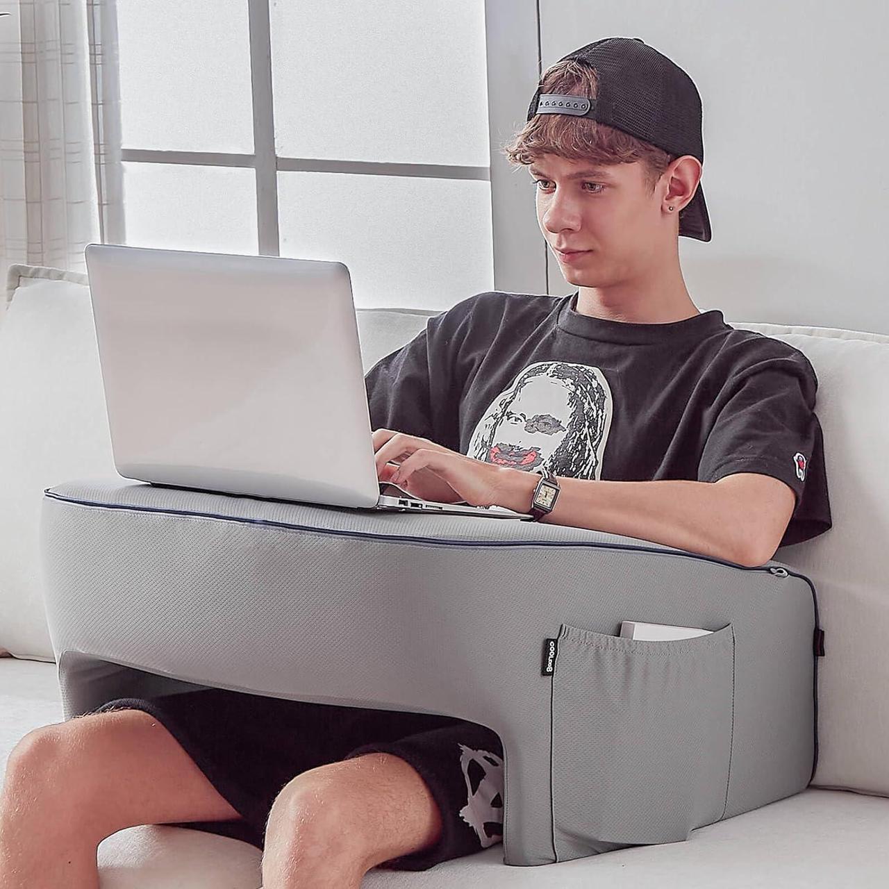 Main image of Lap Desk Pillow, Lap Pillow for Laptop, Memory Foam Bed Desk Pillow for Working, Gaming, Reading, Crocheting in Bed Couch(Grey)