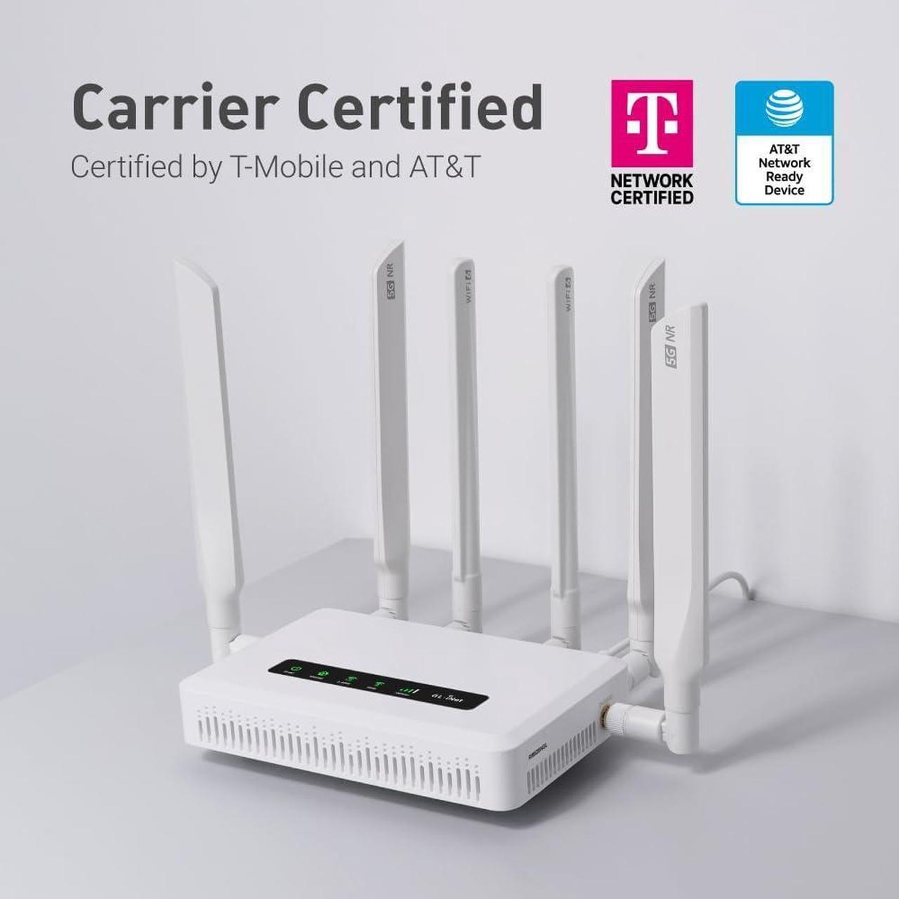 Alt view image 6 of 7 - GL.iNet GL-X3000 (Spitz AX) Cellular Gateway 5G Router for House & RV, Wi-Fi 6, Detachable Antennas, Dual-SIM, T-Mobile & AT&T IoT Device Certified, Family/Rural Area/Road Trips (Free 10GB SIM Card)