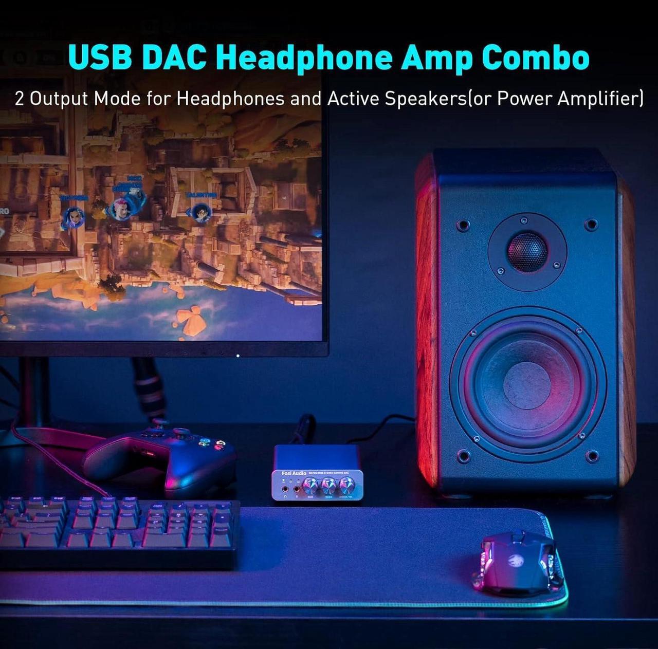 Alt view image 5 of 7 - K5 Pro Gaming DAC Headphone Amplifier Mini Hi-Fi Stereo Digital-to-Analog Audio Converter USB Type C/Optical/Coaxial to RCA/3.5MM AUX for PS5/PC/MAC/Computer