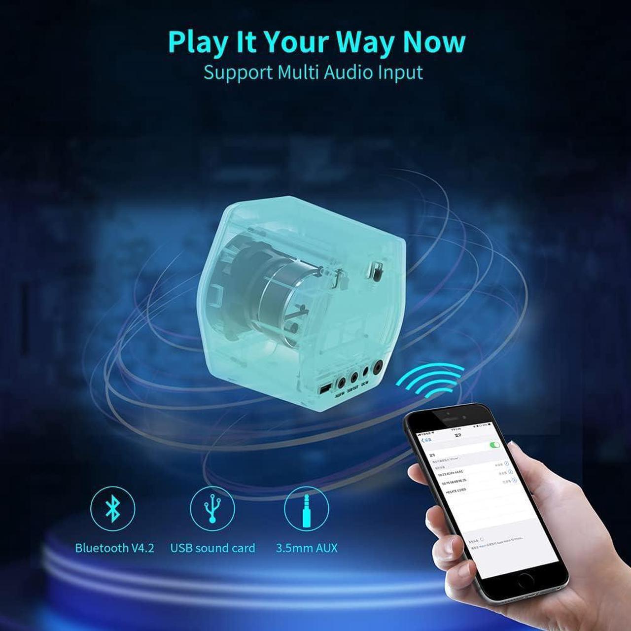 Alt view image 4 of 7 - 32W PC Computer Speakers for Gaming Desktop PC Laptop Mac Computer Woofer Speakers Bluetooth USB 3.5mm AUX Inputs RGB Lights Multimedia Speakers White