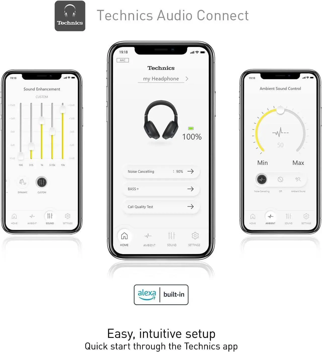 Alt view image 7 of 7 - Technics Wireless Noise Cancelling Headphones, 50 Hours Battery Life, High-Fidelity Bluetooth Headphones with Multi-Point Connectivity, Impressive Call Quality, and Comfort Fit