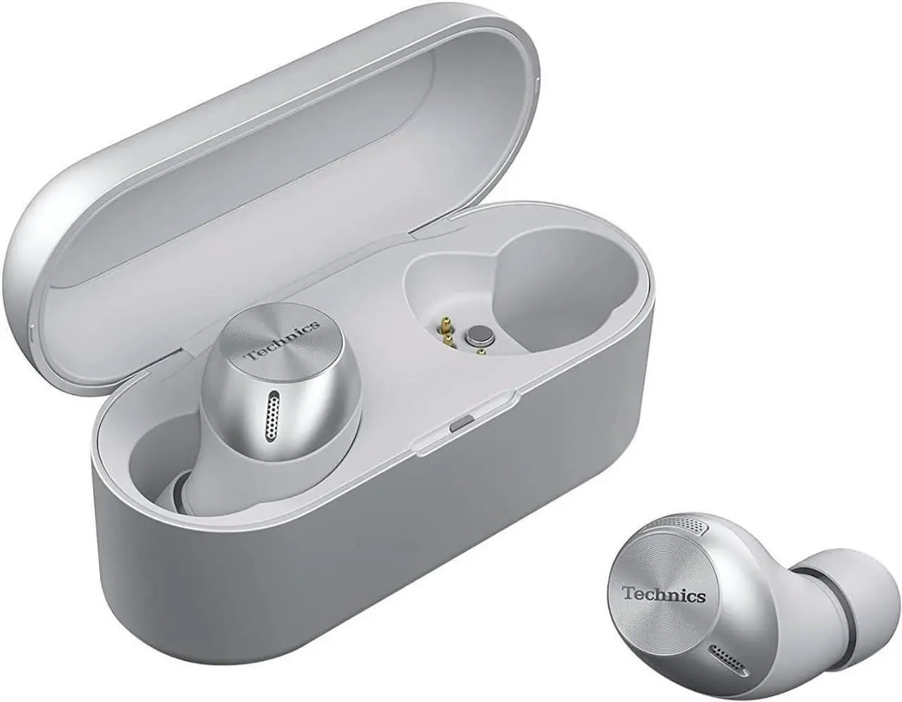 Main image of Technics True Wireless Multipoint Bluetooth Earbuds with Microphone, HiFi, Clear Calls, Long Battery Life, Lightweight Comfort Fit, Alexa Built in - Silver
