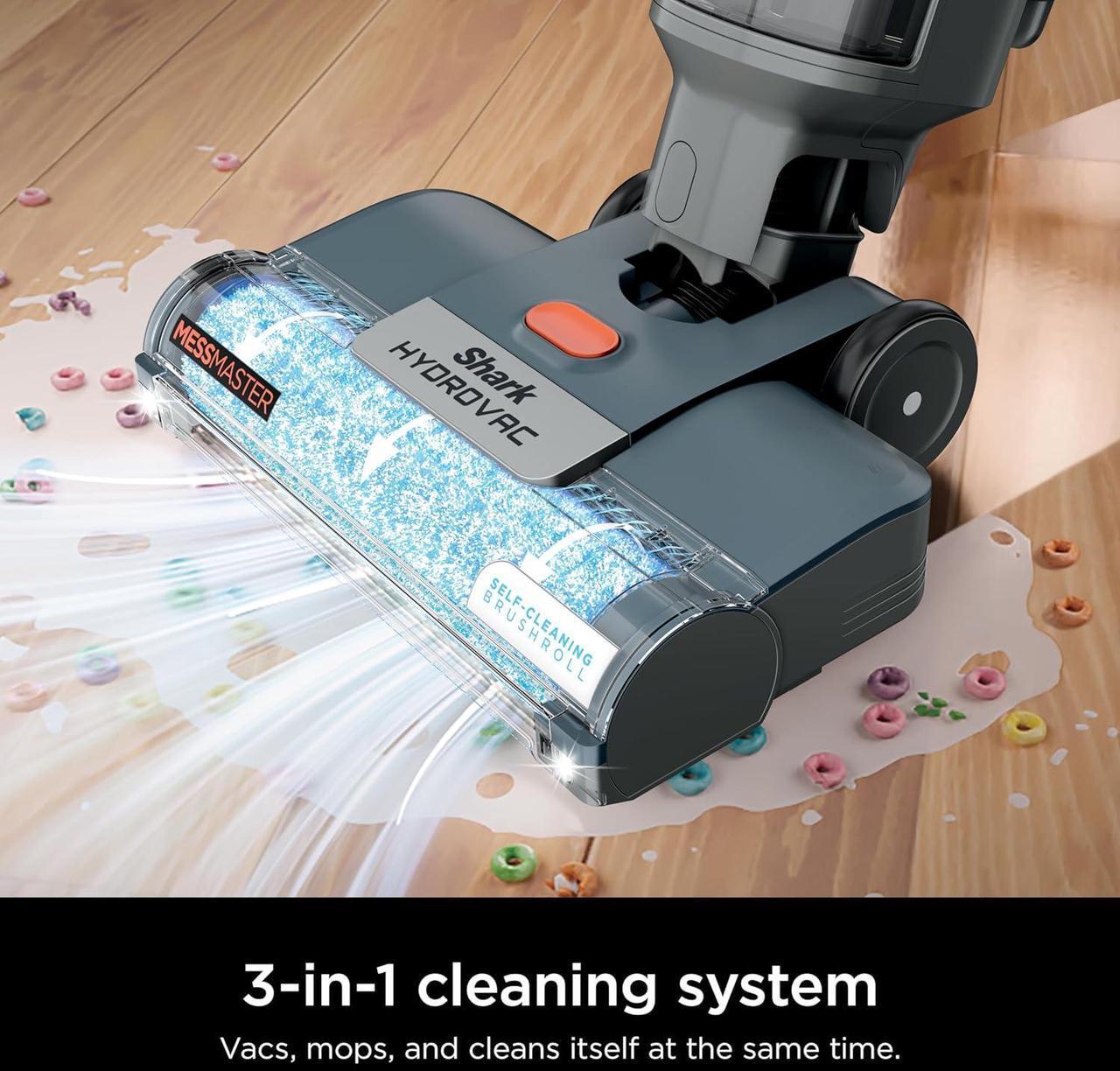 Alt view image 2 of 7 - Shark HydroVac MessMaster Wet Dry Corded Vacuum Cleaner, 3-in-1 Multi-Surface Vacuum Mop & Self-Cleaning System, Lightweight, Powerful Suction, for Hard Floors & Area Rugs, Navy