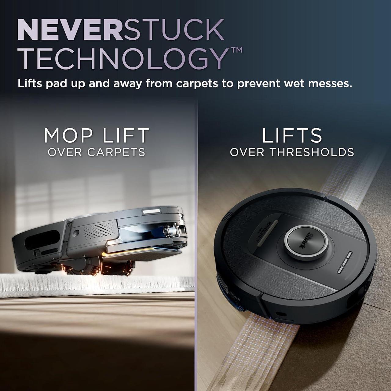 Alt view image 5 of 7 - Shark Robot Vacuum & Mop Combo, PowerDetect NeverTouch, Self-Emptying & Self-Refilling, 60-Day Debris Capacity, 30-Day Refill Tank, Pad Dry, 5 Intelligent PowerDetect Cleaning Technologies