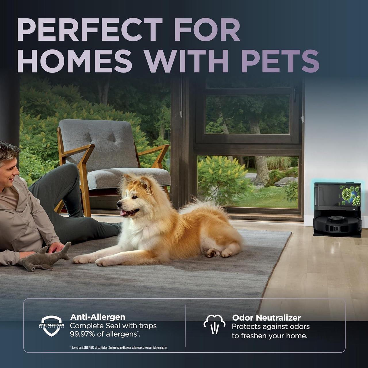 Alt view image 6 of 7 - Shark Robot Vacuum & Mop Combo, PowerDetect NeverTouch, Self-Emptying & Self-Refilling, 60-Day Debris Capacity, 30-Day Refill Tank, Pad Dry, 5 Intelligent PowerDetect Cleaning Technologies
