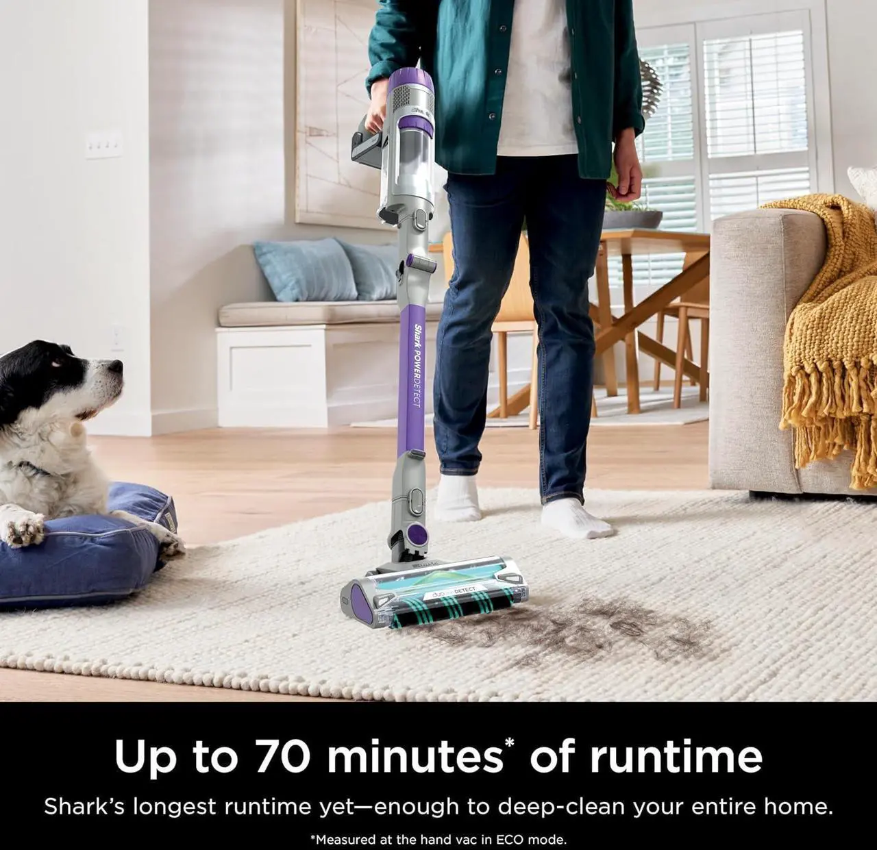 Alt view image 6 of 7 - Shark PowerDetect Cordless Stick Vacuum, Powerful Suction, HEPA Filtration, 70-Minute Runtime, Carpet & Hard Floor, Portable, XL Dust Cup, Stick Vacuum for Pet Hair, Dark Gray