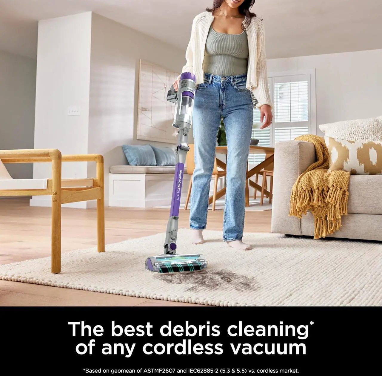 Alt view image 2 of 7 - Shark PowerDetect Cordless Stick Vacuum, Powerful Suction, HEPA Filtration, 70-Minute Runtime, Carpet & Hard Floor, Portable, XL Dust Cup, Stick Vacuum for Pet Hair, Dark Gray