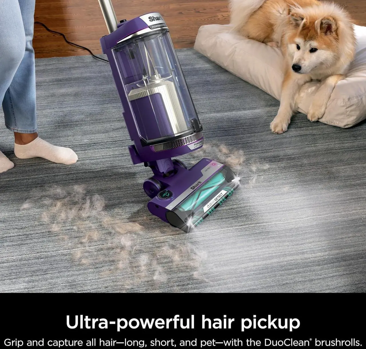 Alt view image 3 of 7 - Shark POWERDETECT Upright Vacuum Cleaner with HEPA Filter, Heavy Duty Vacuum with Powerful Suction for Pet Hair Pickup, DuoClean Technology, Powered Lift-Away, Ideal for Carpets & Hardfloors
