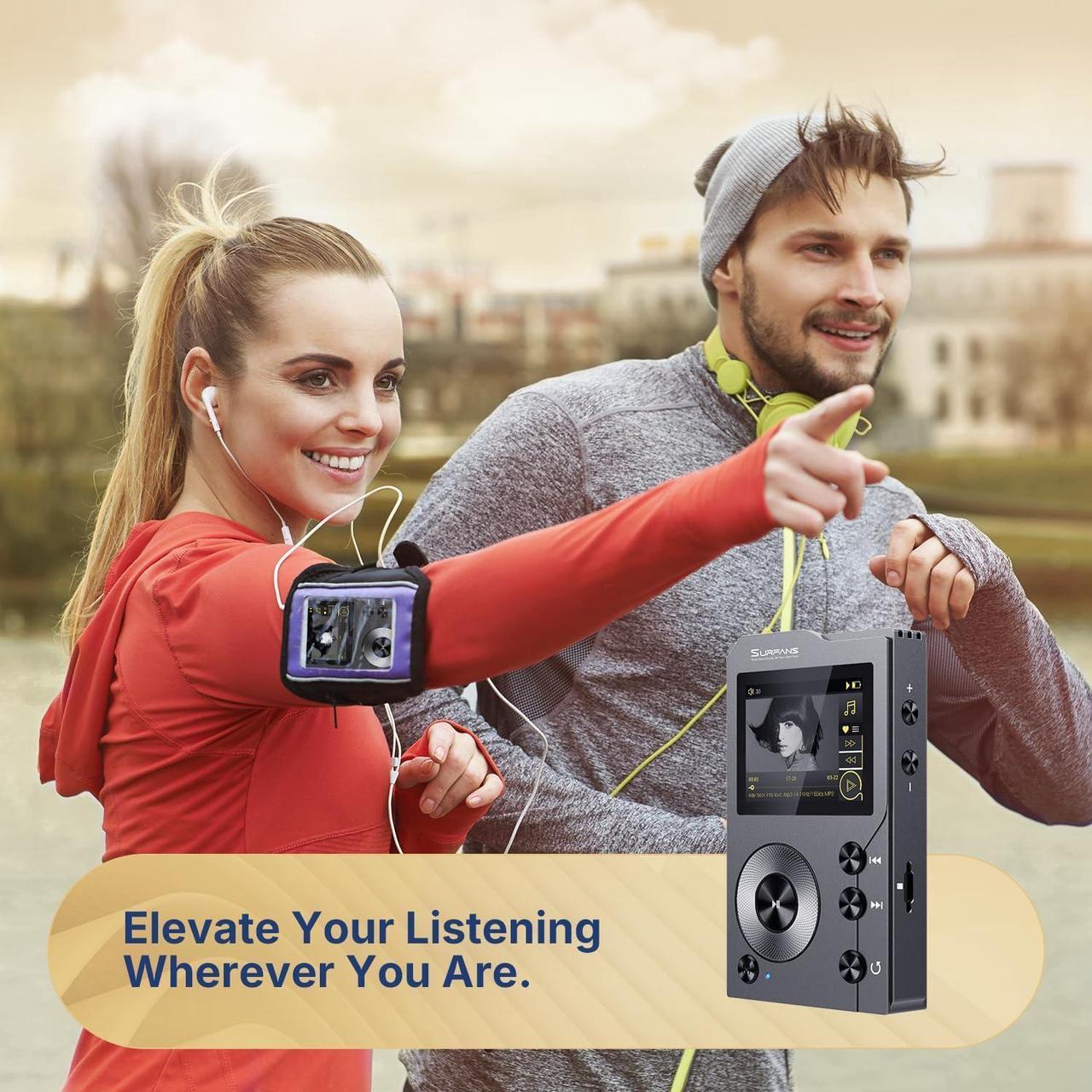 Alt view image 6 of 6 - F20 HiFi MP3 Player with Bluetooth5.2, Lossless DSD High Resolution Digital Audio Music Player, High-Res Portable Audio Player with 64GB Memory Card, Support up to 256GB