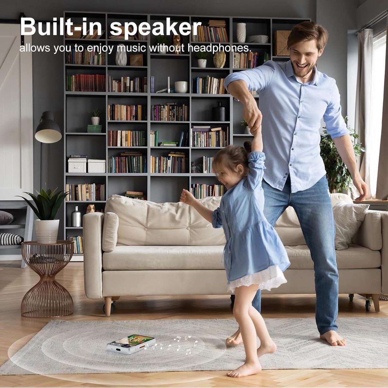 Alt view image 6 of 7 - 128GB MP3 Player with Boosted Bluetooth 5.3, Music Player Features HD Speaker, 2.4" Touchscreen, Expandable SD Card Slot, Dual Headphone Ports, Supports FM Radio, Voice Recorder, E-Book, and More