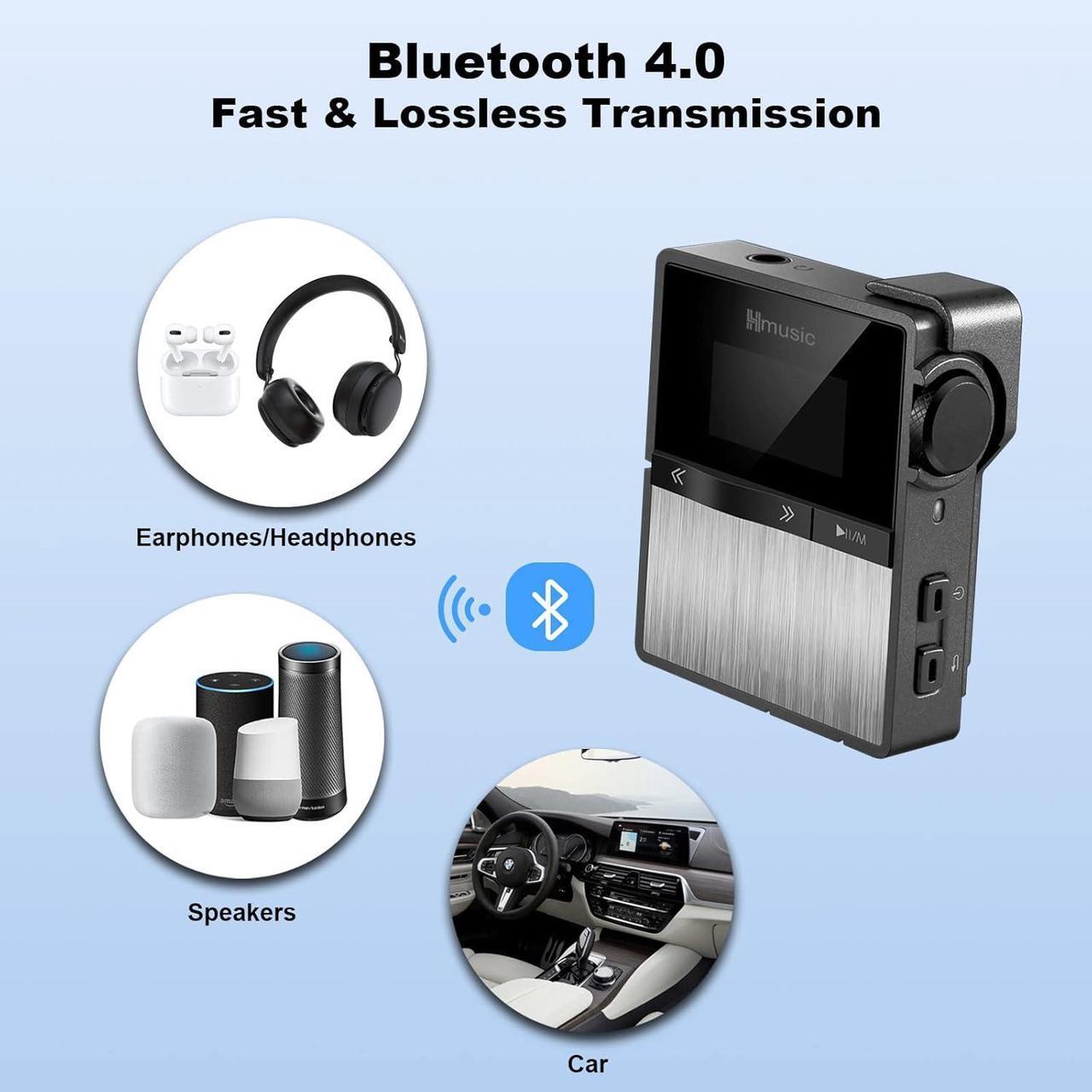 Alt view image 5 of 7 - P68 HiFi MP3 Player with Clip, Lossless DSD High Resolution Music Player Bluetooth, Portable Hi-Res Audio Player with 16GB Memory Card, Support up to 128GB HiFi Music Player for Sport, Running