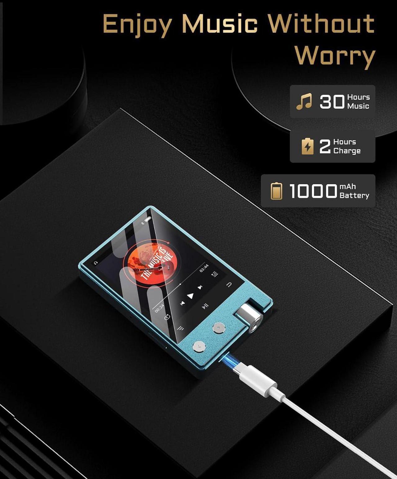 Alt view image 6 of 7 - MP3 Player with Bluetooth,HiFi Lossless DSD/FLAC Digital Audio Music Player Portable,Flac DSD256/128/64 Supported,Portable 2.4" IPS Screen,64GB Micro SD Card Included,Support Up to 256GB Z12Pro