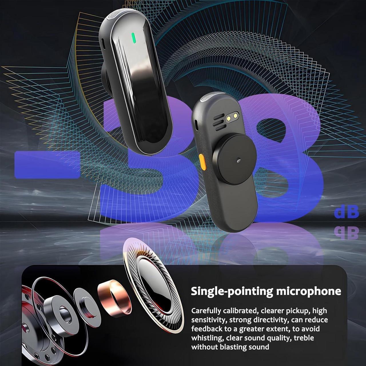 Alt view image 4 of 7 - Voice Amplifier with Magnetic Wireless Lavalier Microphone: Portable Voice Amplifier for Teachers with 2 Mic, Rechargeable Bluetooth Speaker System for Classroom, Yoga, Meetings, Speeches