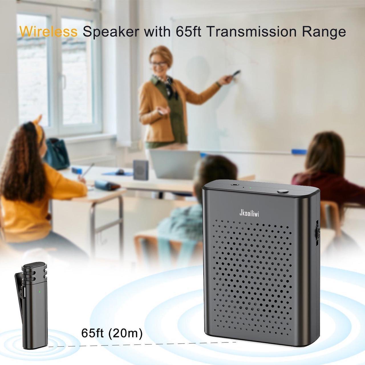 Alt view image 3 of 7 - Portable Voice Amplifier with Wireless Lapel Microphone for Teachers, Tour Guide, Elderly, Wireless Voice Amplifier for Classroom, Clip On Microphone System Speaker, Teacher Must Haves