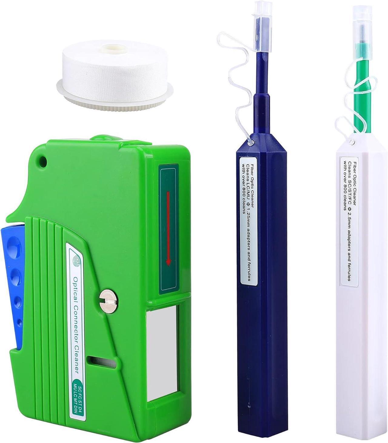 Main image of FTTH Optical Fiber Cable Cleaner Pen Tool Kit 2.5mm LC MU 1.25mm SC FC ST LC Connector Joiner Fiber Optic Cleaning Box Tool 500+ Cleans