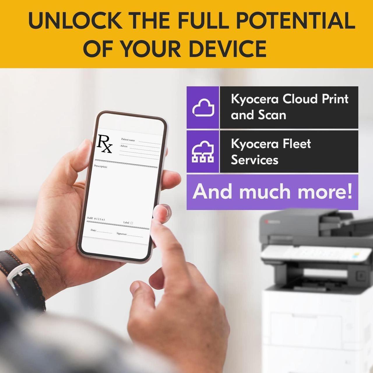 Alt view image 5 of 7 - KYOCERA ECOSYS MA5500ifx All-in-One Monochrome Laser Printer (Print/Copy/Scan/Fax), 57 ppm, Up to Fine 1200 dpi, Gigabit Ethernet HyPAS Capable, 7 inch Touchscreen Panel, 512 MB